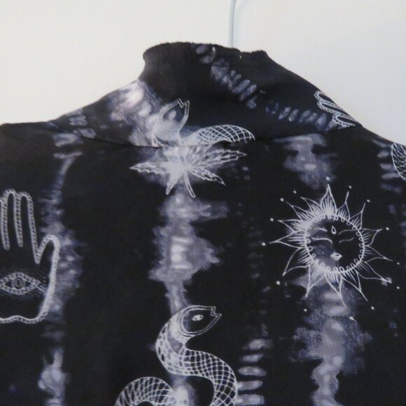 SANDRO Protect 100% Silk Tarot Astrology Zodiac Celestial Shirt Dress Size US 6 - Picture 11 of 15